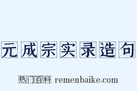 元成宗实录造句是什么意思的图片